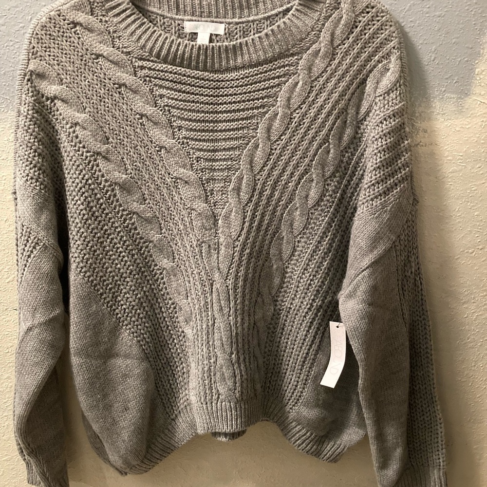 Abound Gray Cable Knit Sweater